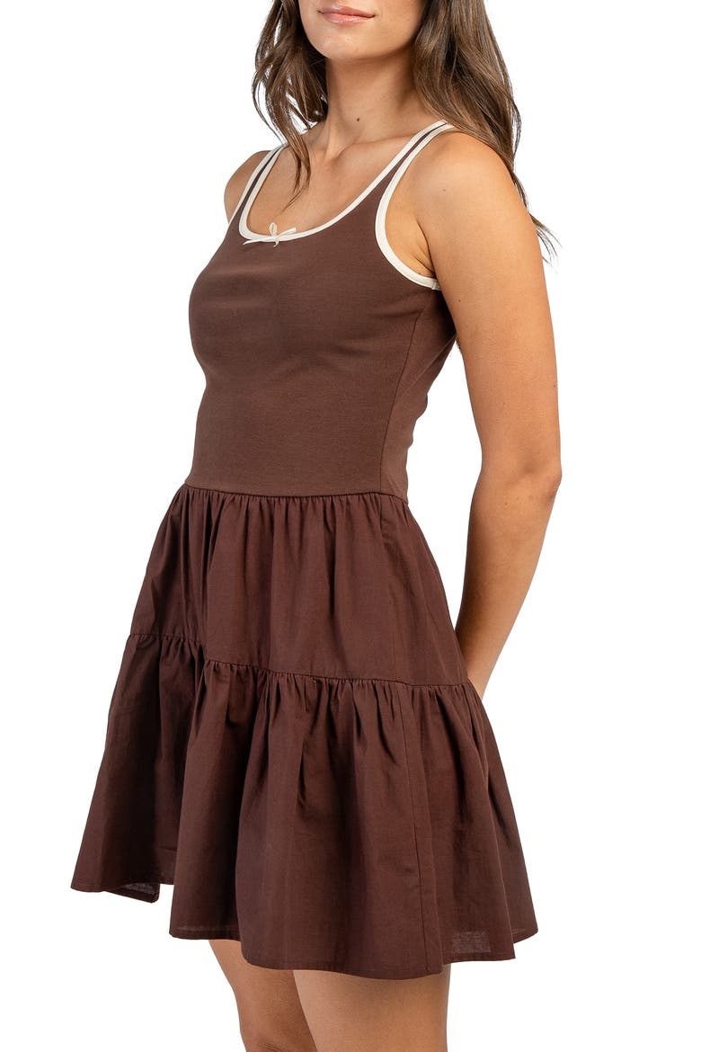 Tiered Tank Minidress, Alternate, color, DARK BROWN