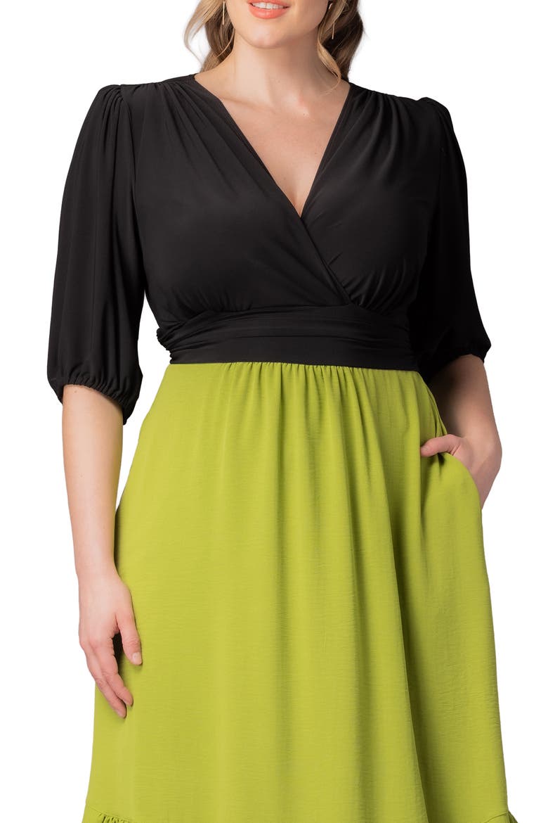 Danica Mixed Media Dress, Alternate, color, LIMELIGHT