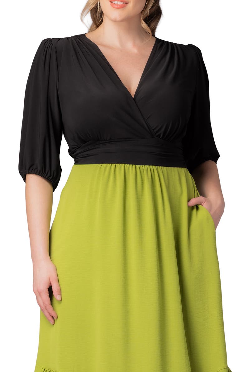 Kiyonna Danica Mixed Media Dress, Alternate, color, 