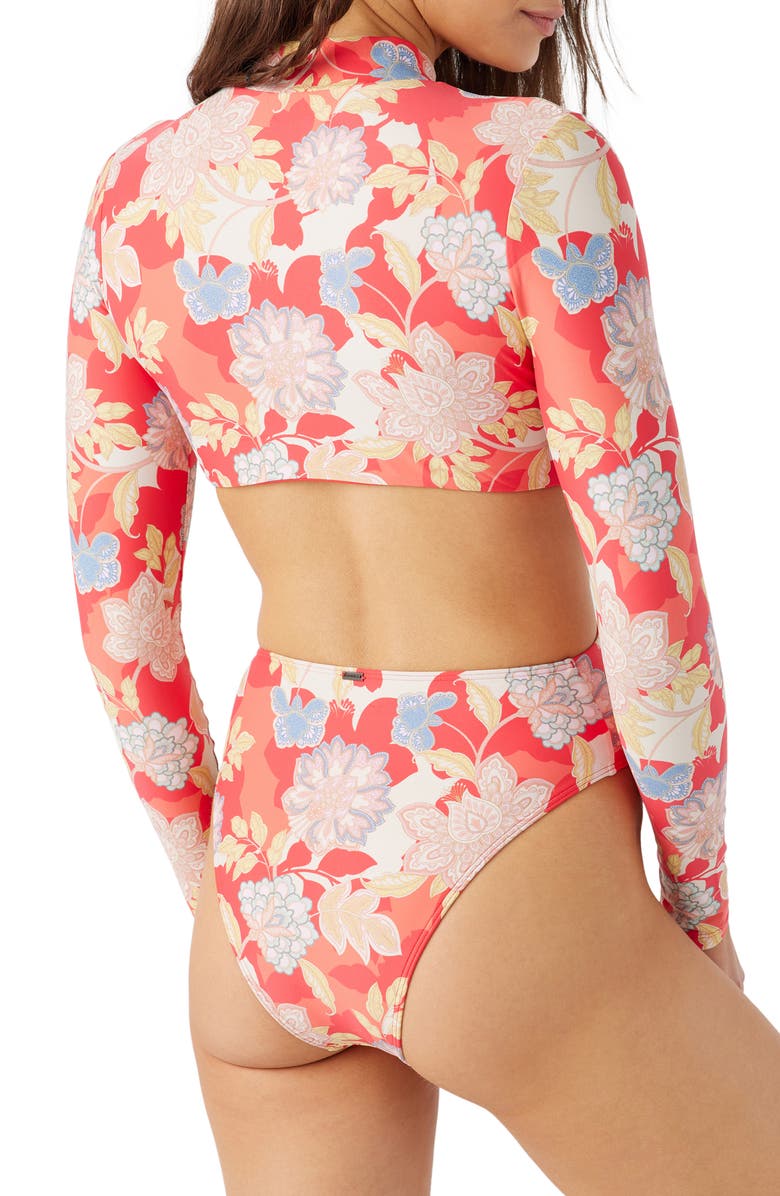 O'Neill Antayla Floral Dana Point Surf Cutout Rashguard One-Piece Swimsuit, Alternate, color, 