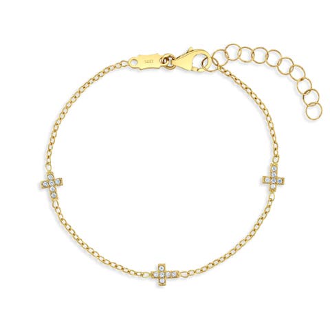 14k Tiny Cross Link Bracelet