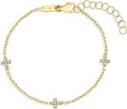 In Season Jewelry 14k Tiny Cross Link Bracelet
