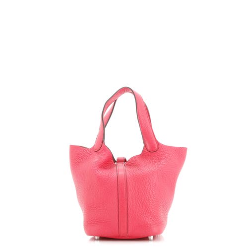 Pre-owned Hermes Hermes Picotin Lock Bag Clemence Pm In Pink