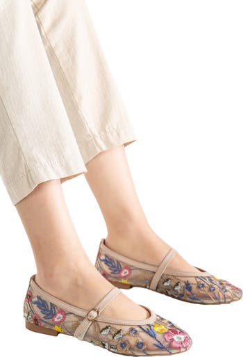 Fauna Mesh Mary Jane Flats