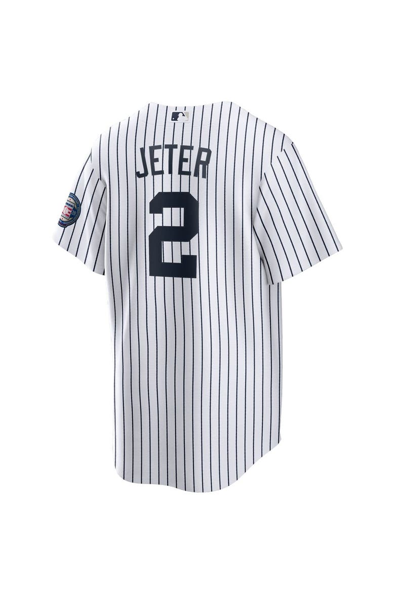 Men's Nike Derek Jeter White/Navy New York Yankees 2020 Hall of Fame Induction Home Replica Player Name Jersey, Alternate, color, White