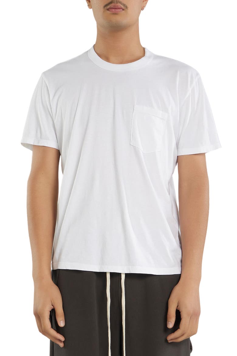 Lightweight Binded Neck Classic Pocket Tee, Main, color, White
