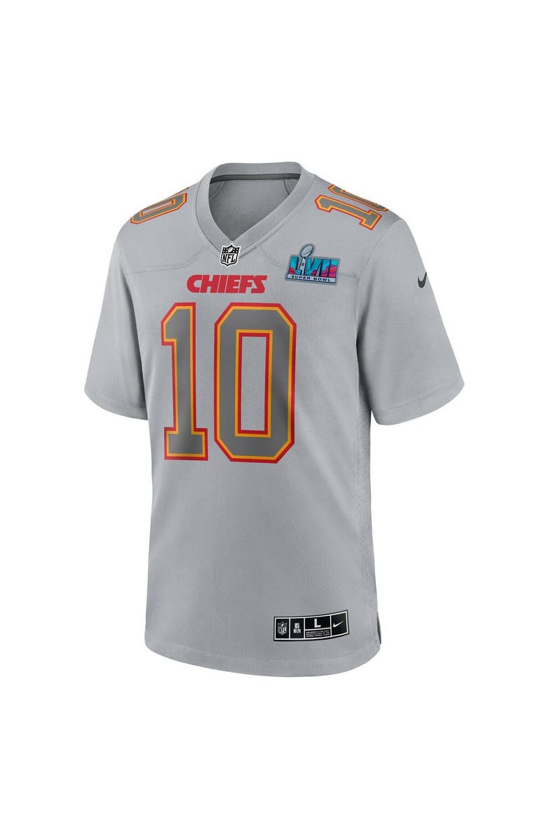 Nike Men's Nike Isiah Pacheco Gray Kansas City Chiefs Super Bowl LVII Patch Atmosphere Fashion Game Jersey, Alternate, color,