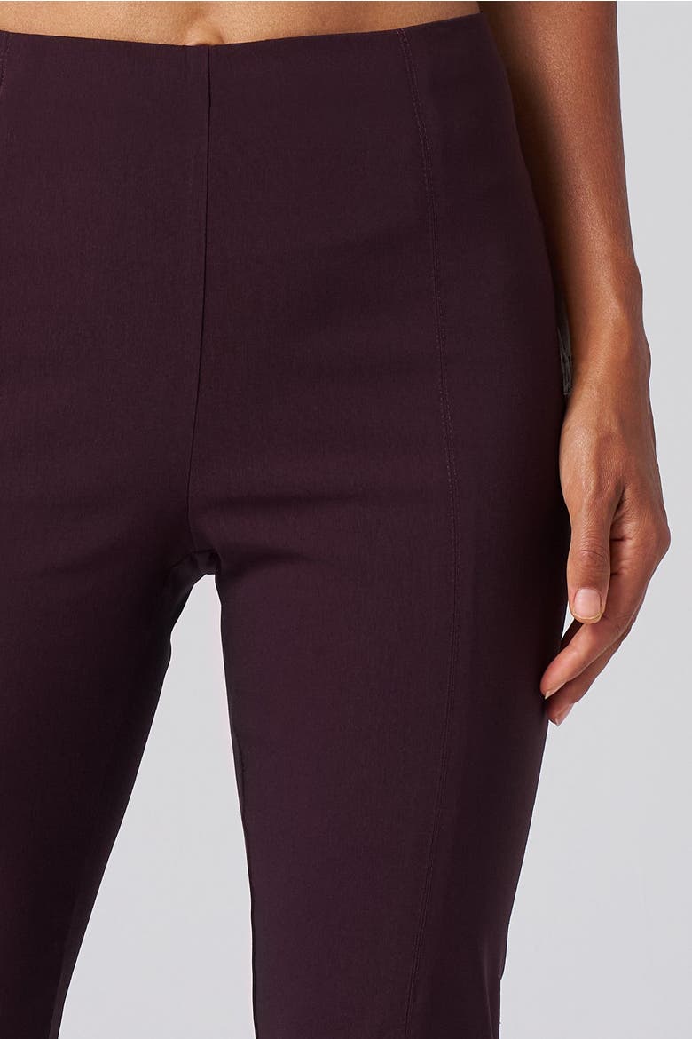 High-Rise Structured Stretch Tapered Pant, Alternate, color, Black Cherry