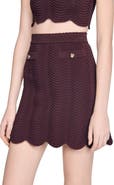 SANDRO Short Fancy Knit Skirt
