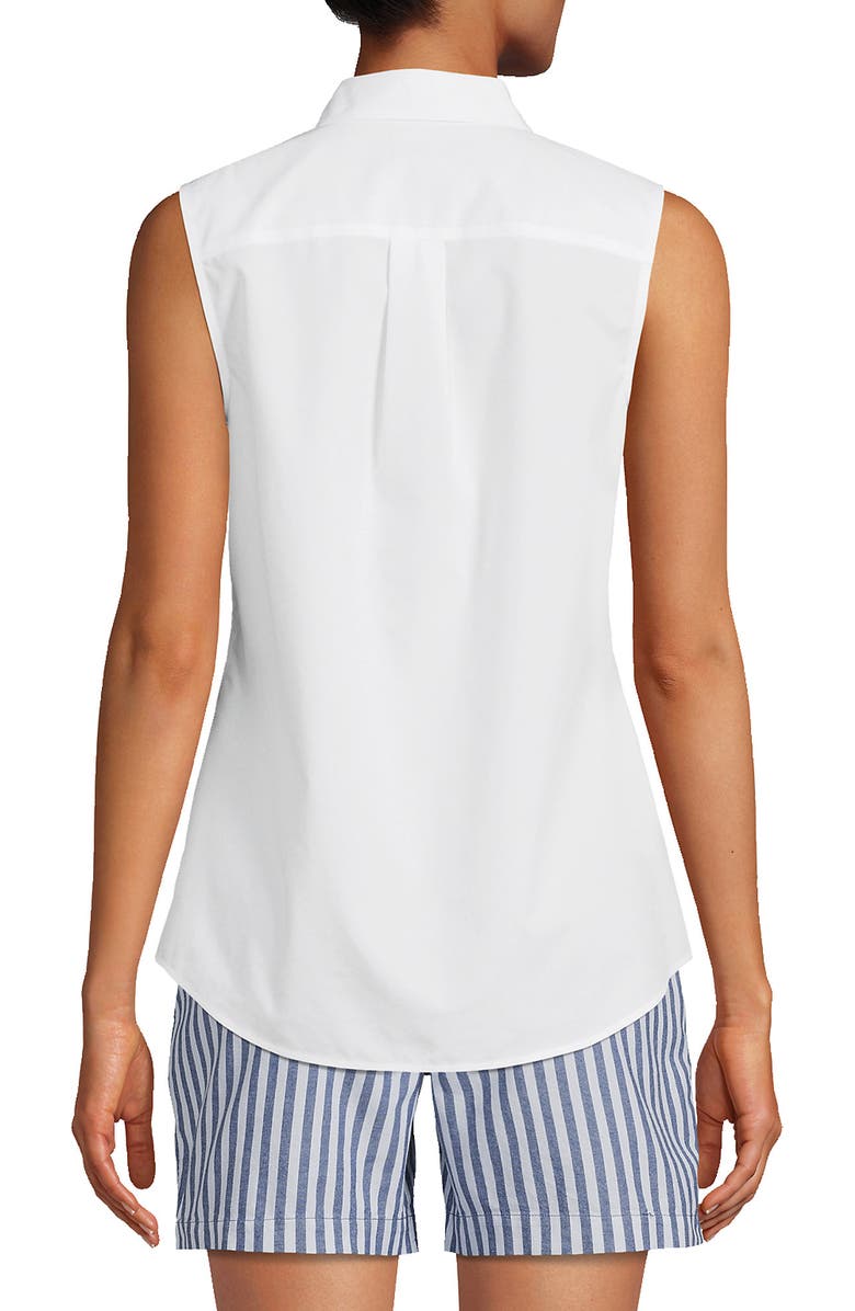 Lands' End Sleeveless No Iron Shirt, Alternate, color, White