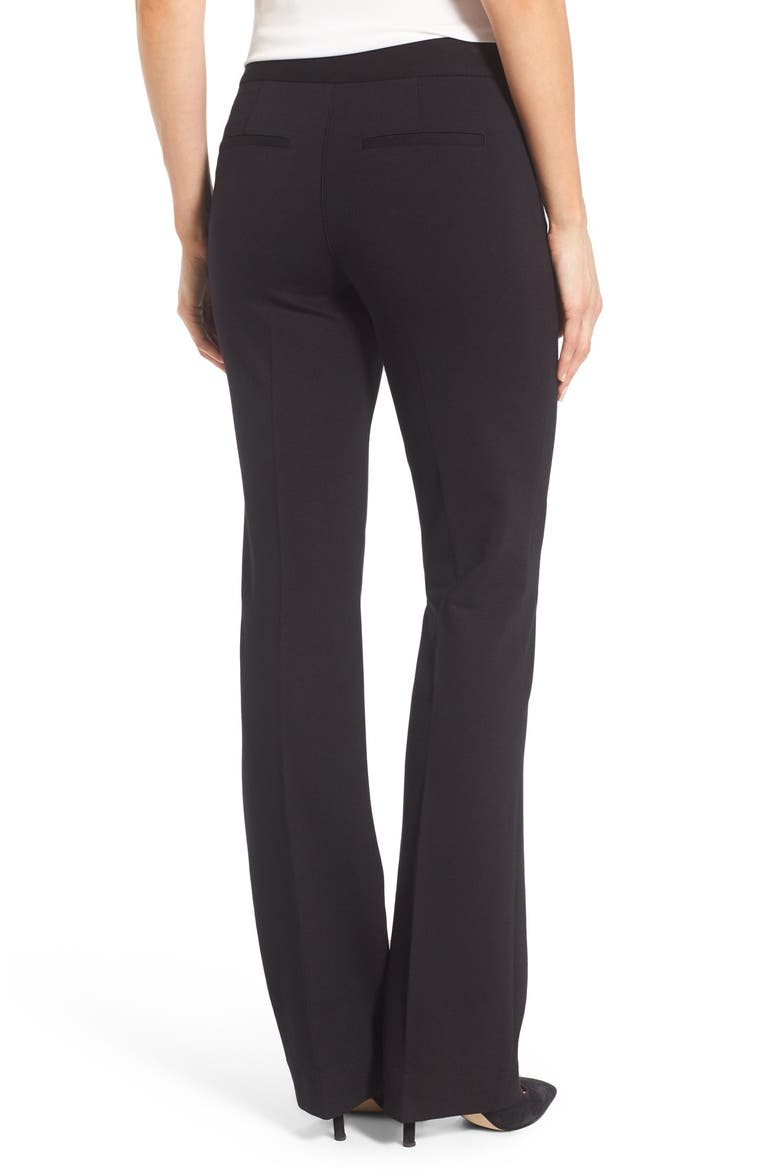 Michelle Stretch Ponte Trousers, Alternate, color, BLACK