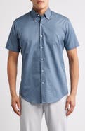 Peter Millar Zollar Geometric Print Short Sleeve Button-Down Shirt