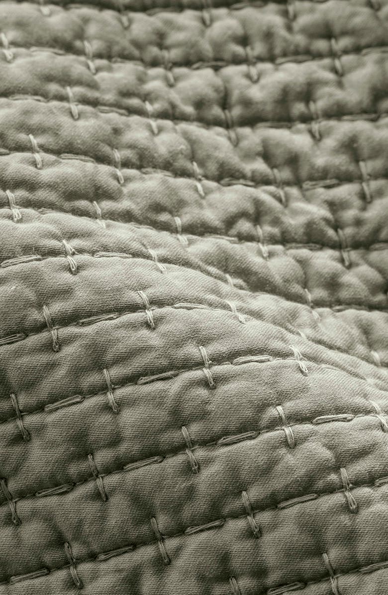 Boll & Branch Signature Texture Stitch Organic Cotton Sham, Alternate, color, Sage Leaf