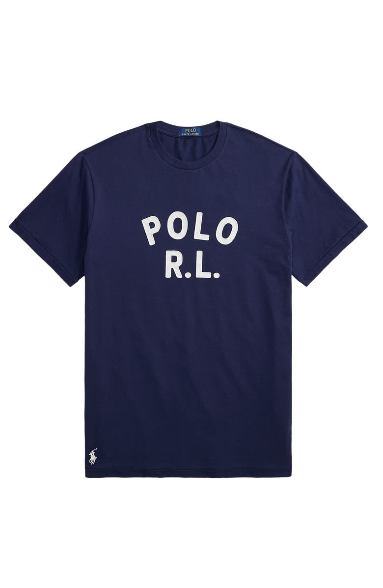 Polo Ralph Lauren Big & Tall Woven Graphic Tee, Alternate, color, Newport Navy