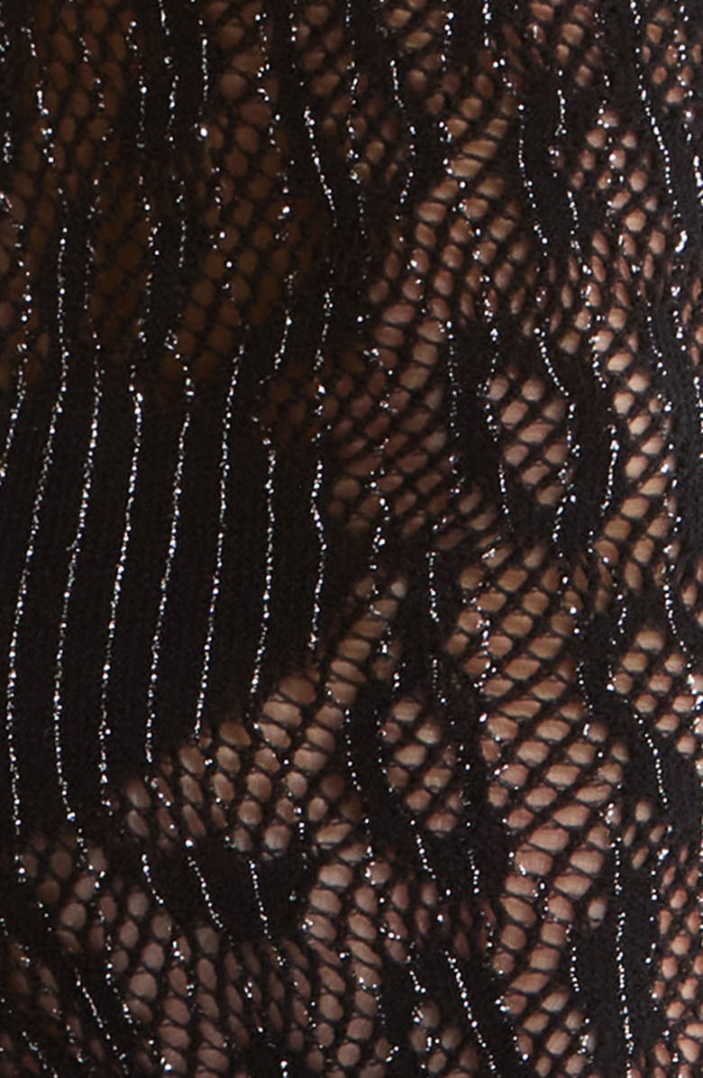 Nordstrom Sparkle Fishnet Ankle Socks, Alternate, color, Black