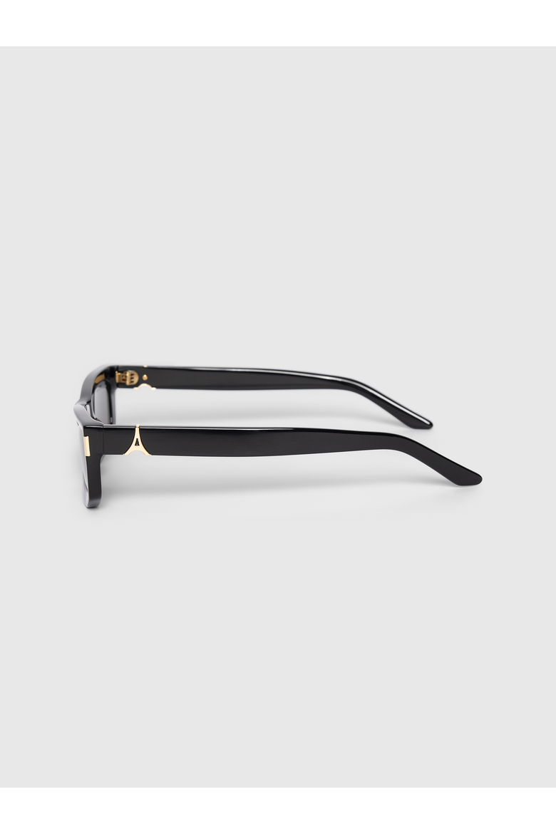 Milan Curved-Frame Sunglasses, Alternate, color, Black
