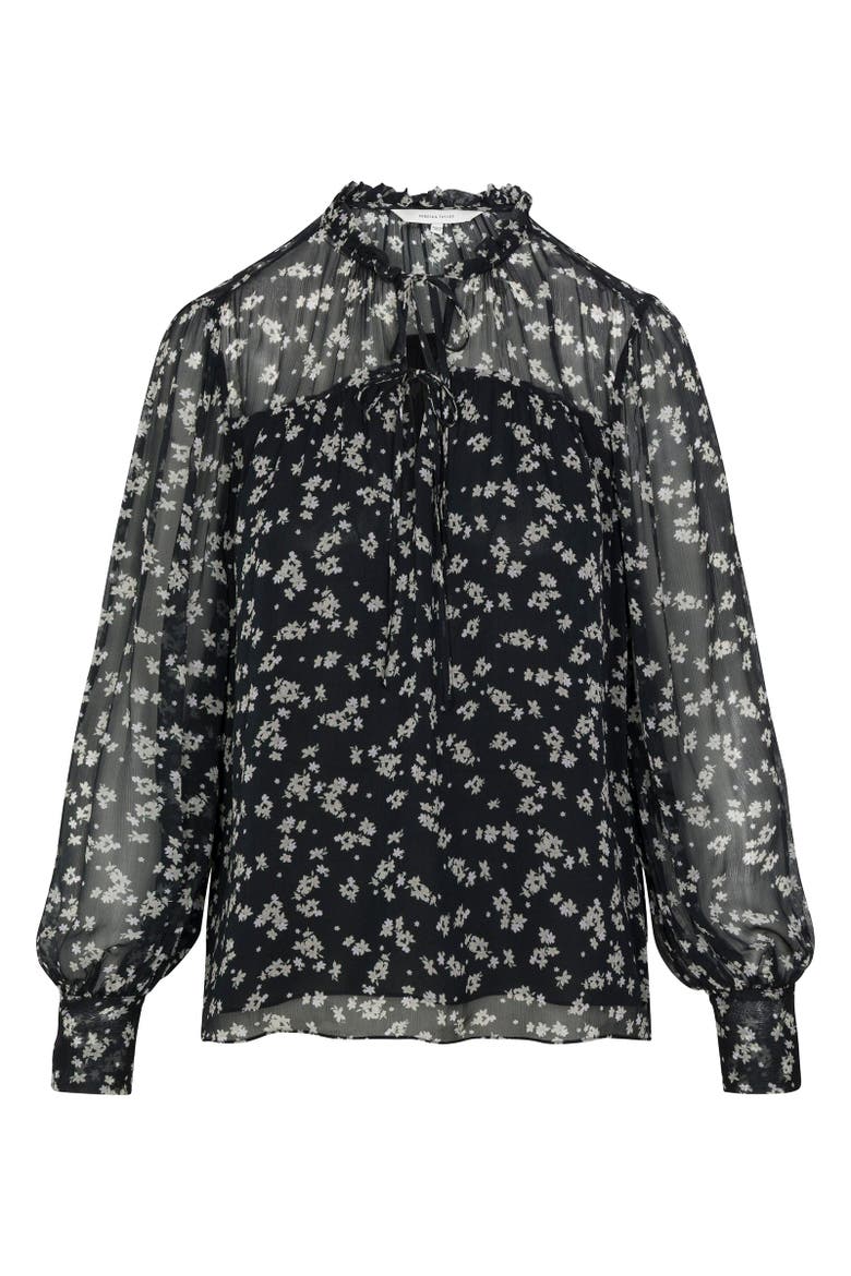 Ditsy Floral Blouse, Alternate, color, Black Multi