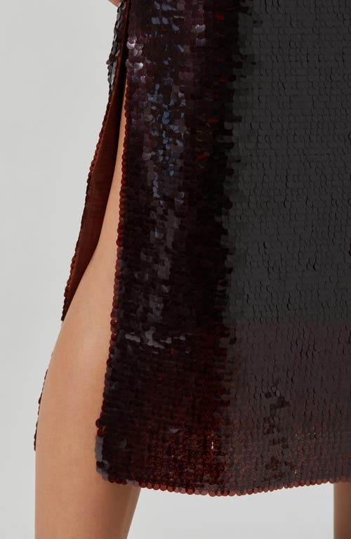 Astr The Label Dova Sequin Midi Skirt In Brown
