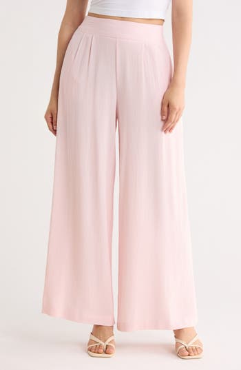 Renee C Wide Leg Pull-On Pants in Pink at Nordstrom Rack, Size Small