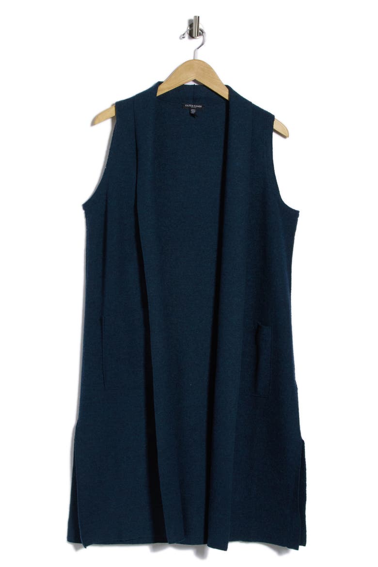 Boiled Wool Shawl Collar Vest, Alternate, color, ALPINE