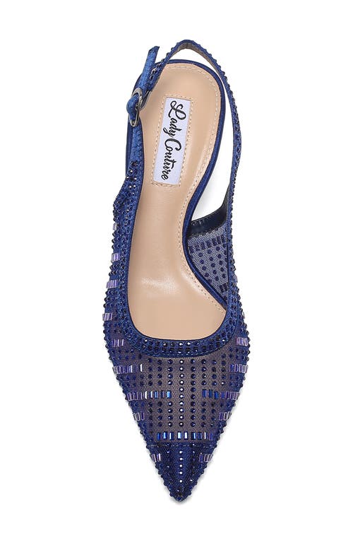 Lady Couture Linda Kitten Heel Slingback Pump In Blue