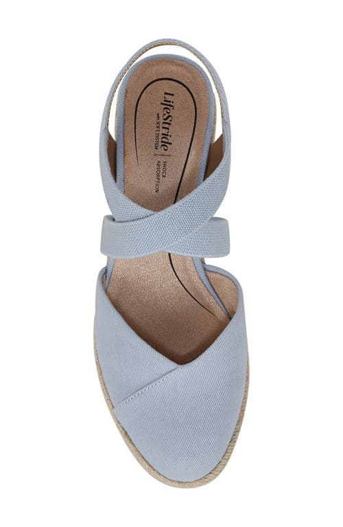 Lifestride Kimball Slingback Espadrille Platform Wedge In Blue