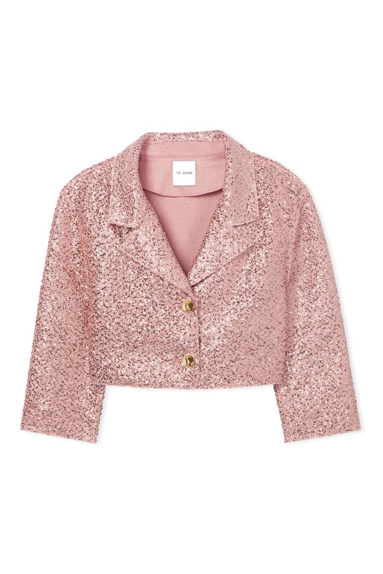Sequin Knit Crop Jacket, Alternate, color, PINK MULTI