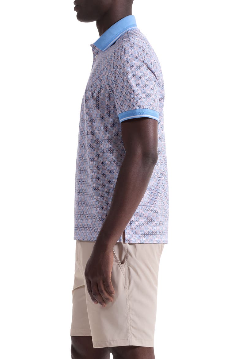 Vance OoohCotton® Geo Print Polo, Alternate, color, CORAL