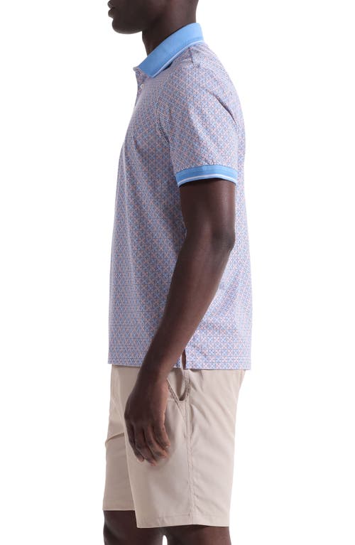 Bugatchi Vance Ooohcotton® Geo Print Polo In Blue