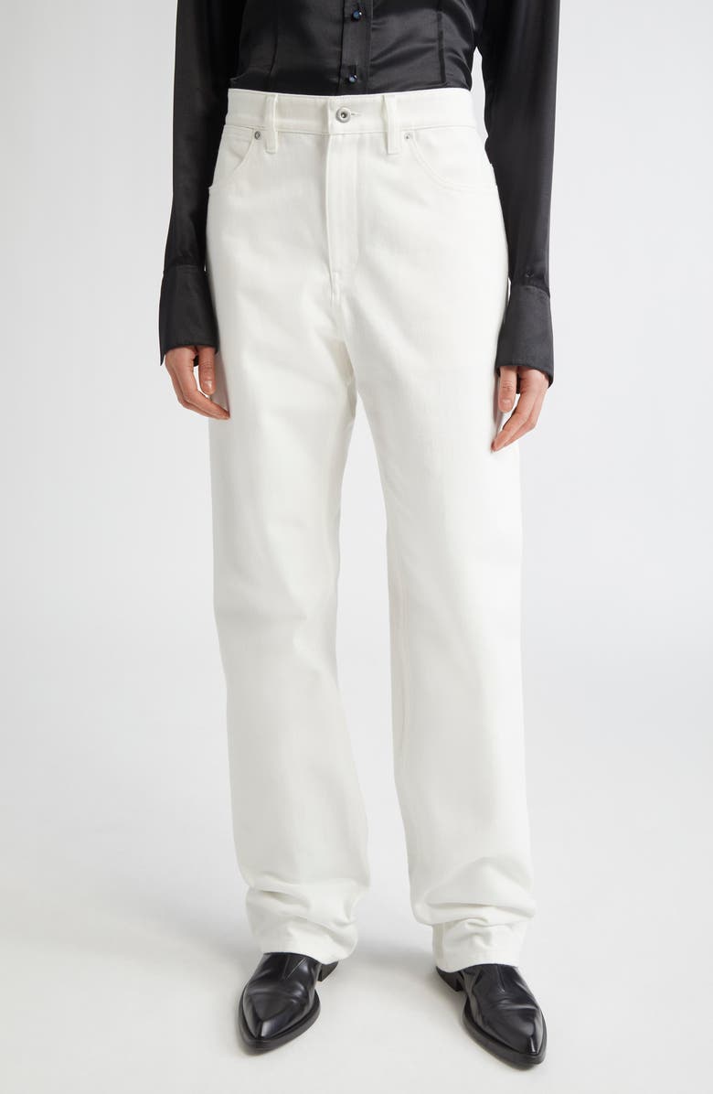 Jil Sander High Waist Slim Straight Leg Jeans, Main, color, 