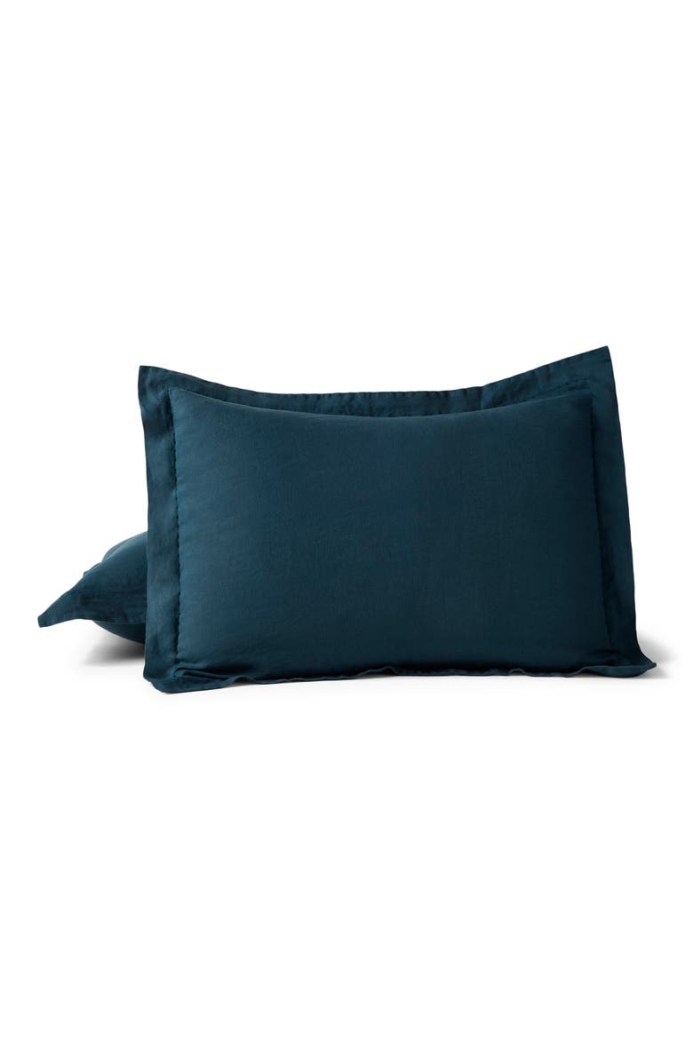 Relaxed Organic Linen Euro Sham, Alternate, color, MIDNIGHT INDIGO