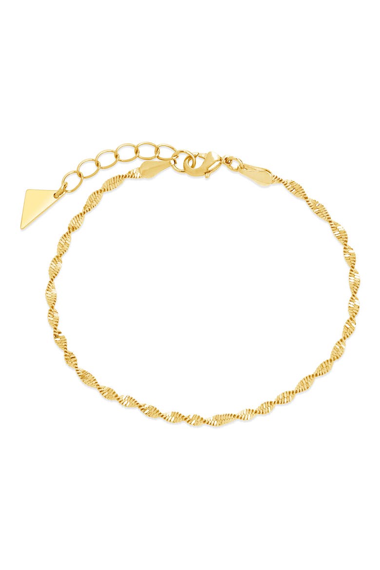 Blakely Twisted Flat Snake Chain Bracelet, Main, color, GOLD