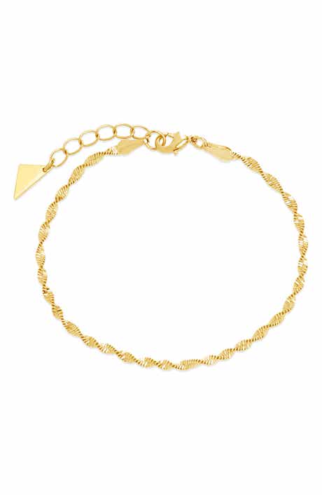 Sterling Forever Blakely Twisted Flat Snake Chain Bracelet