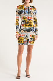 ALICE + OLIVIA x The Beatles Delora Long Sleeve Minidress