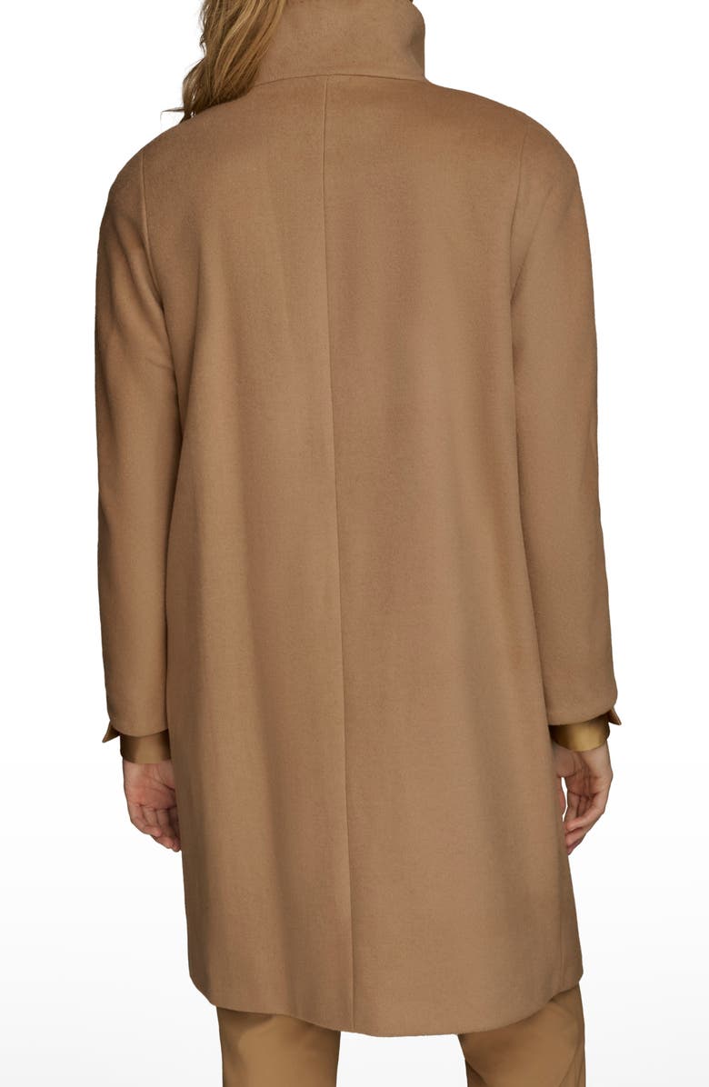 Donna Karan New York Convertible Collar Wool Blend Coat, Alternate, color, Camel