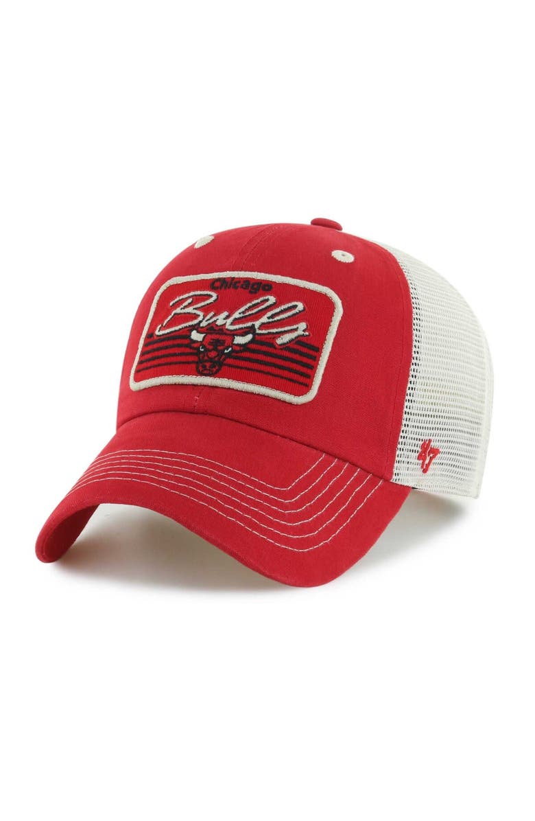 '47 Men's '47 Red Chicago Bulls Five Point Patch Clean Up Adjustable Hat, Main, color,