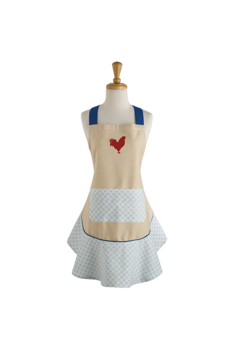 Cotton Ruffle Apron, Alternate, color, Red Rooster