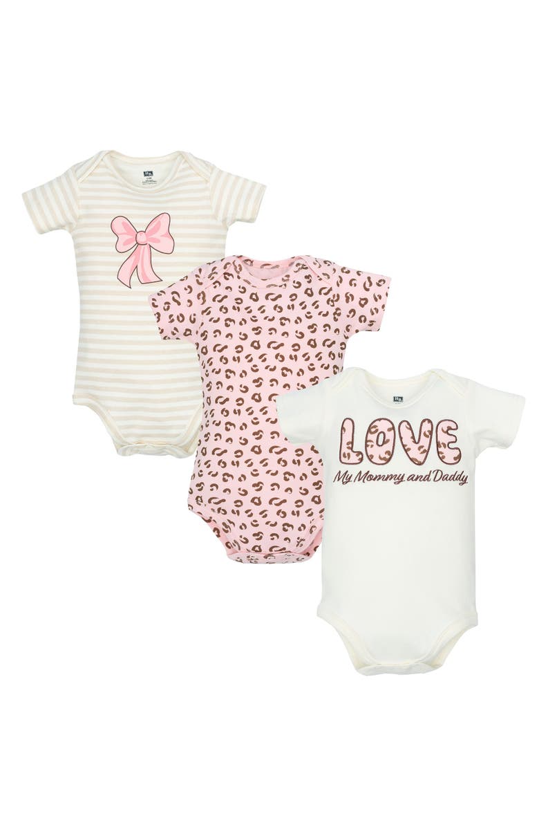 Hudson Baby 3Pk Cotton Bodysuits, Main, color, Leopard Bow
