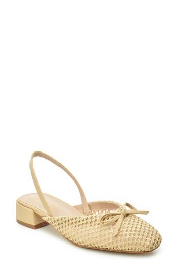 Catherine Catherine Malandrino Slingback Raffia Mule Flat In Beige