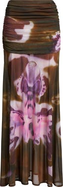 Feners Susurro Print Semi Sheer Maxi Skirt