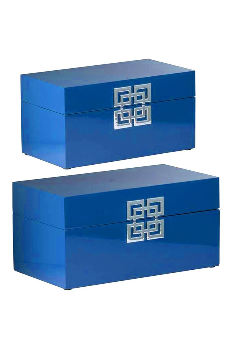 Set of 2 Decorative Boxes, Main, color, BLUE