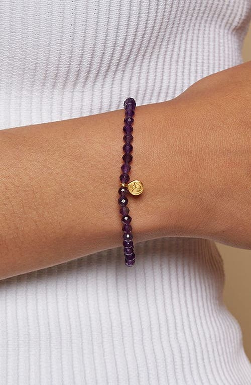 Satya Jewelry Tranquility Lotus Amethyst Gemstone Bracelet In Purple