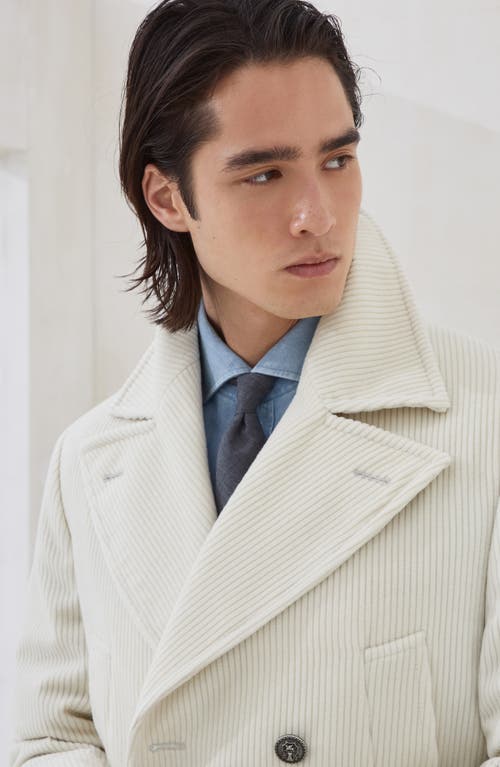 Brunello Cucinelli One-and-a-half-breasted Coat In Neutral