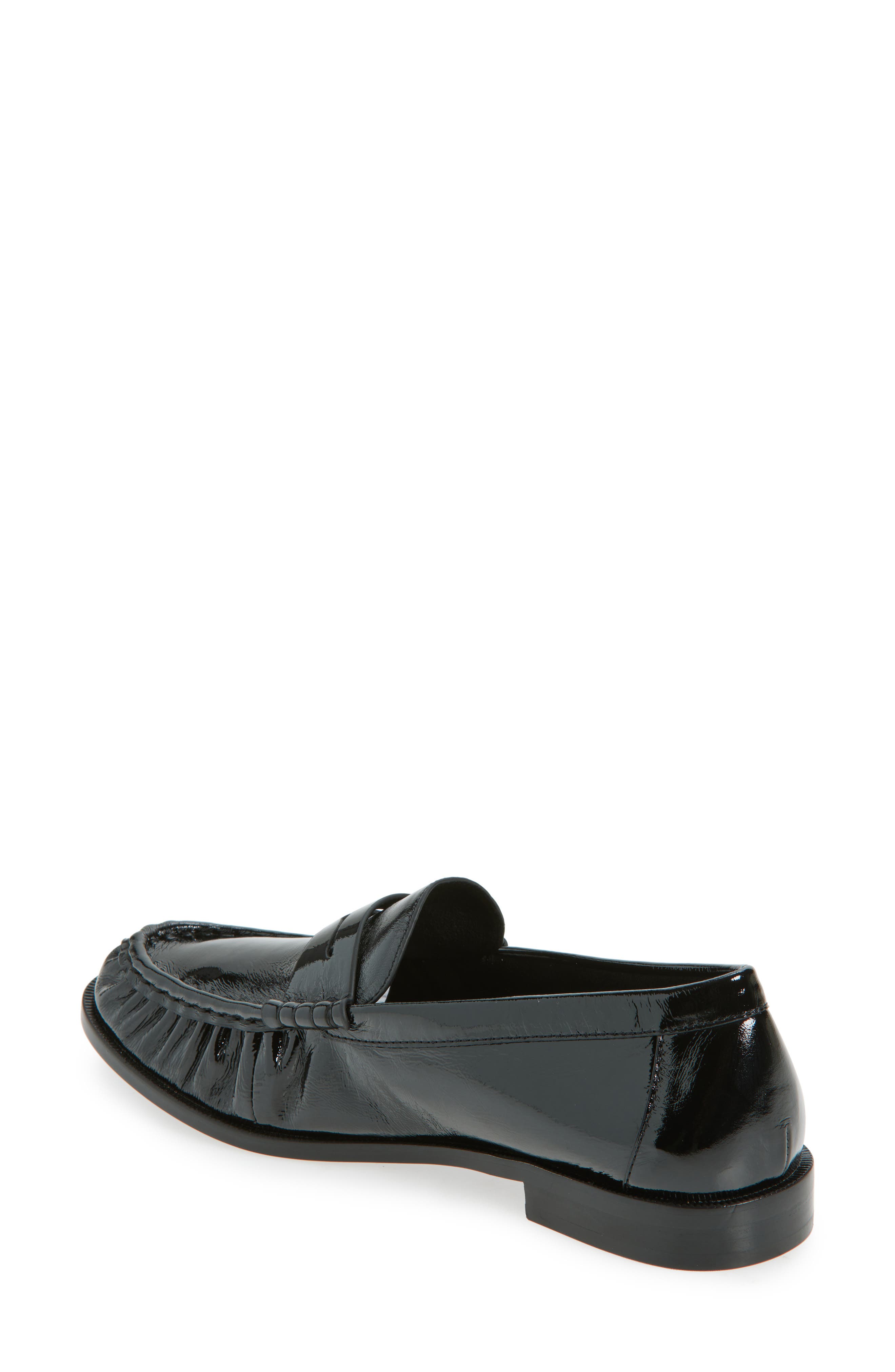 Jeffrey Campbell Stallone Penny Loafer, Alternate, color, Black Crinkle Patent