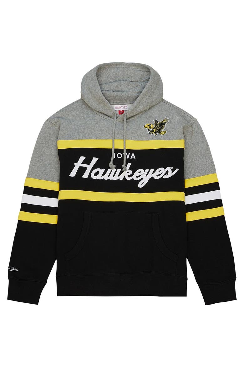 Men's Mitchell & Ness Black Iowa Hawkeyes Head Coach Pullover Hoodie, Alternate, color, Black