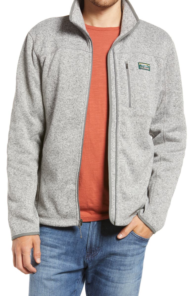 L.L.Bean Men's Sweater Fleece Jacket, Main, color, Grey Heather