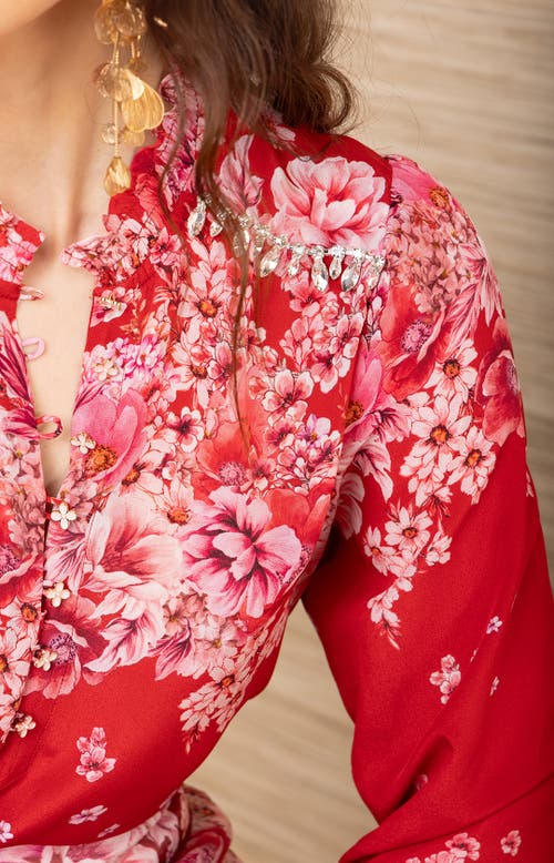Hale Bob Marlowe Silk Top In Red