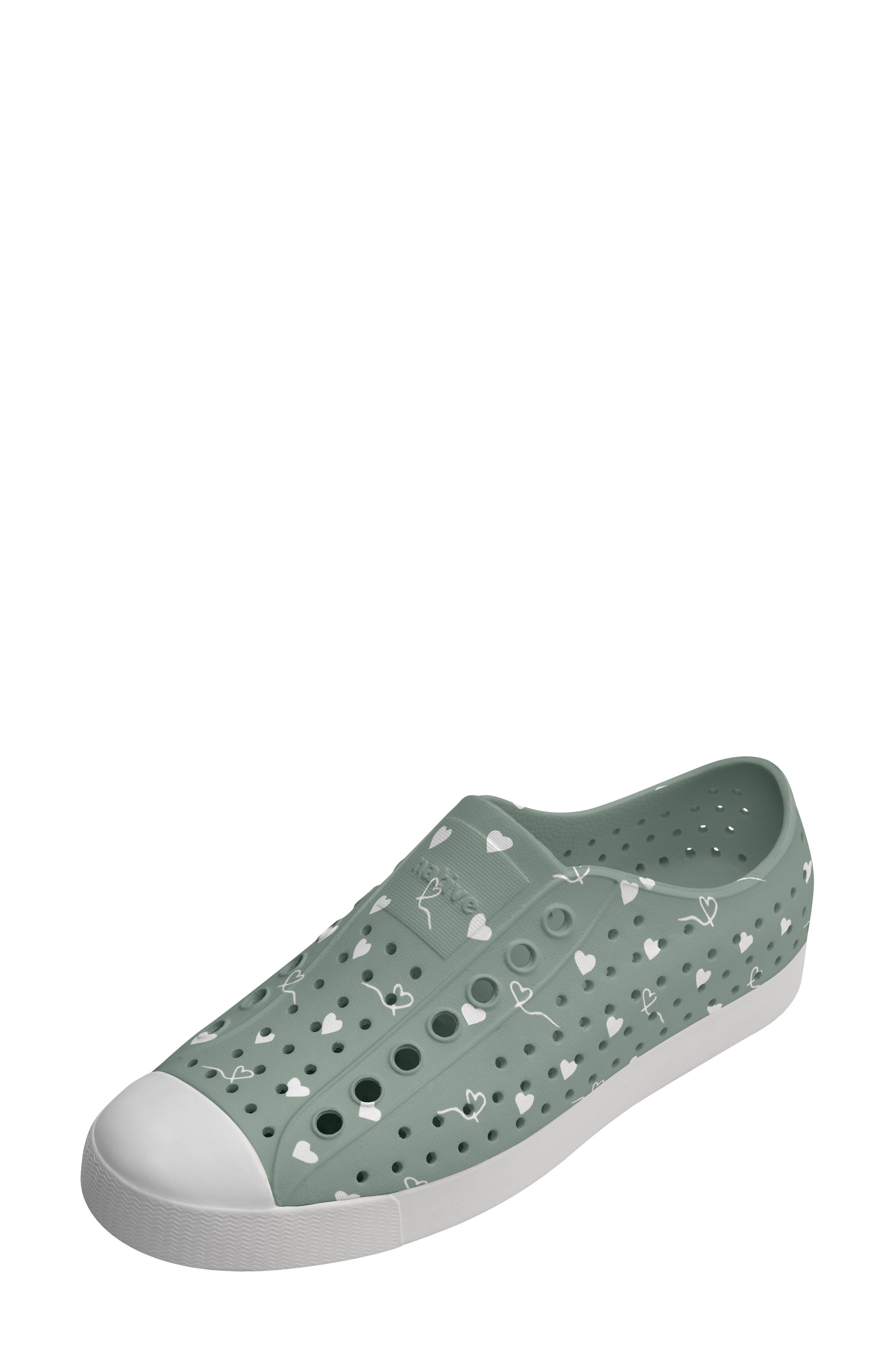 Jefferson Wanderfoam Slip-On Sneaker, Main, color, RELAX GREEN/SHELL WHITE/HEARTS