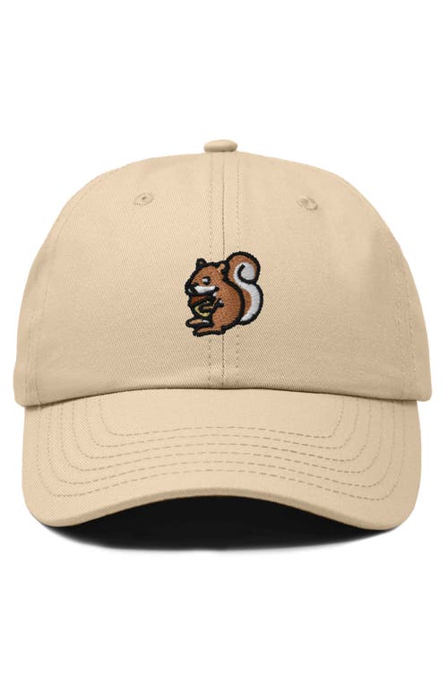 Dalix Squirrel Embroidered Outdoor Cap In Khaki