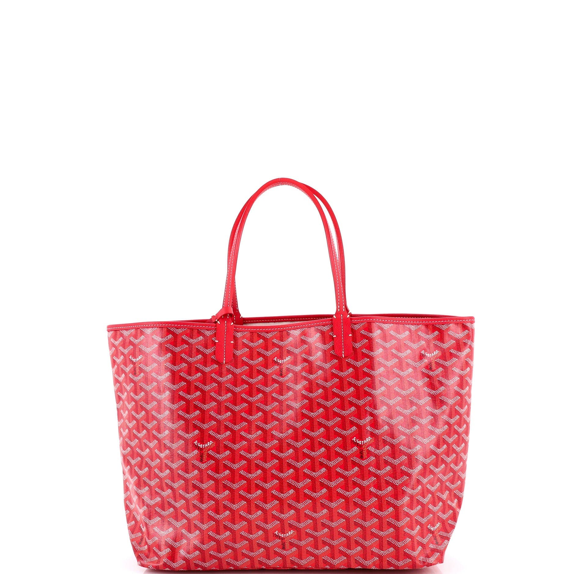 Pre-Owned Goyard Saint Louis Reversible Tote Coated Canvas and Printed Canvas PM, Main, color, Red